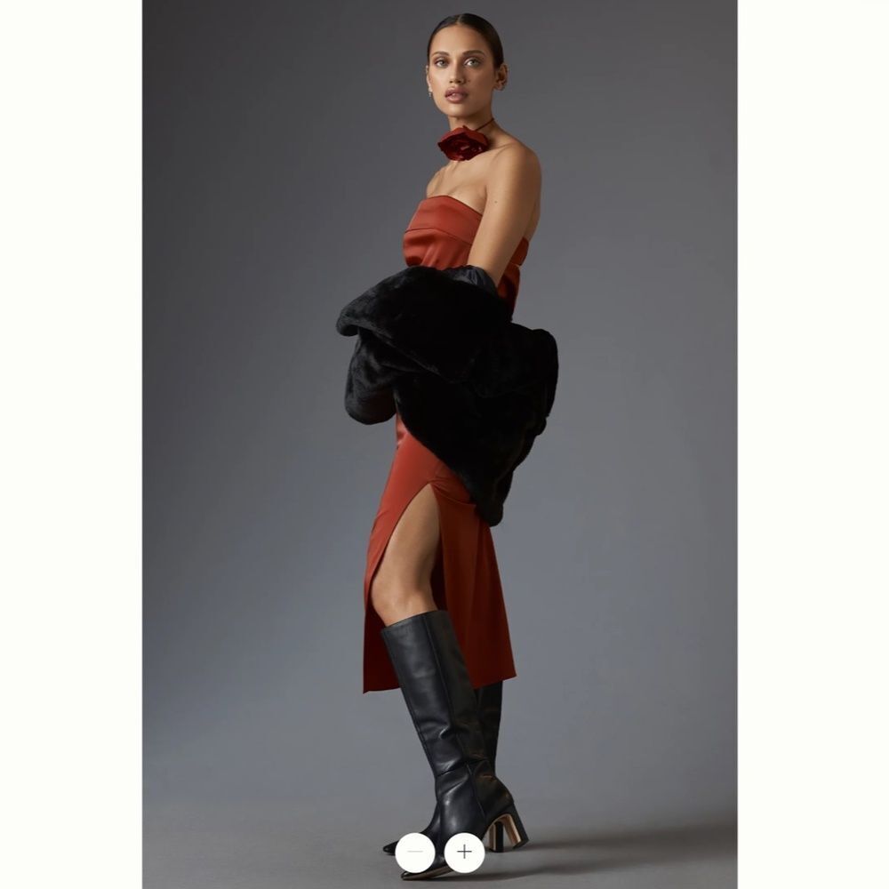 By Anthropologie Strapless Cowl-Back Midi Dress - Picture 4 of 4